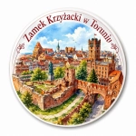 Pamiątkowy magnes z widokiem na Zamek Krzyżacki w Toruniu