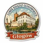 Magnes pamiątkowy z motywem Zamku Książąt Głogowskich
