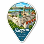 Magnes pamiątkowy z motywem Zamku Książąt Pomorskich w Szczecinie