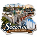 Magnes pamiątkowy z motywem Zamku Książąt Pomorskich w Szczecinie