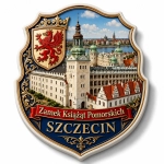 Magnes pamiątkowy z motywem Zamku Książąt Pomorskich w Szczecinie