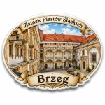 Pamiątkowy magnes z motywem Zamku Piastów Śląskich w Brzegu
