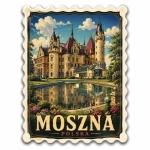 Magnes pamiątkowy z motywem Zamku w Mosznej