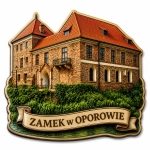 Pamiątkowy magnes z motywem Zamku w Oporowie