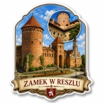 Magnes pamiątkowy z motywem Zamku w Reszlu