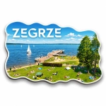 Magnes pamiątkowy Zegrze z motywem plaży i jeziora