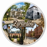 Pamiątkowy magnes Żyrardów z motywem Willi Dittricha i Parku Dittricha