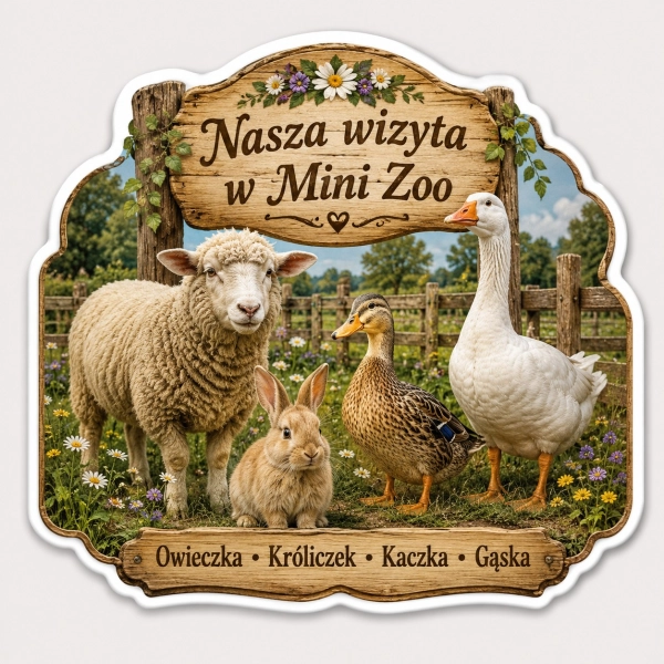 Magnes Mini Zoo z owieczką, króliczkiem, kaczką i gąską
