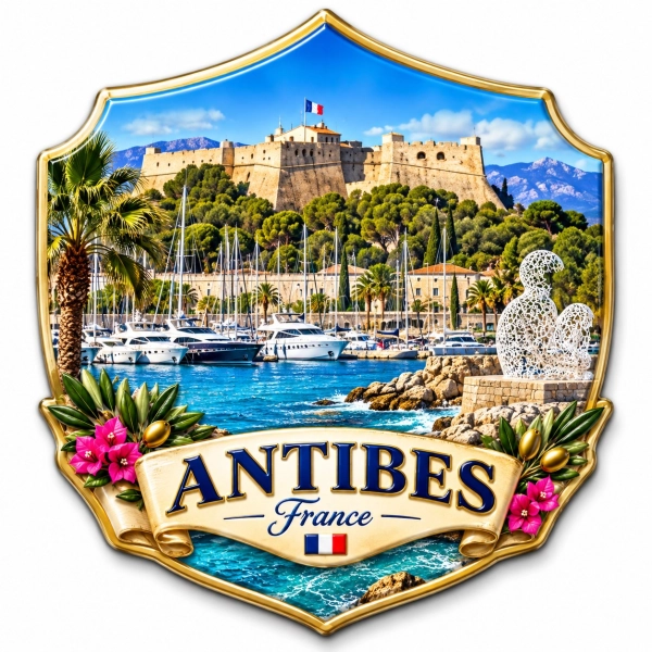 Magnes pamiątkowy z widokiem Antibes
