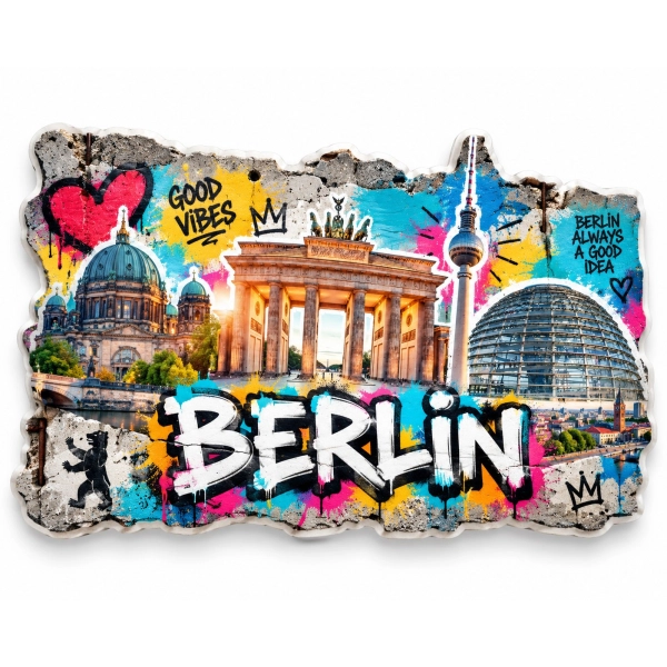 Magnes pamiątkowy Berlin z nadrukiem graffiti