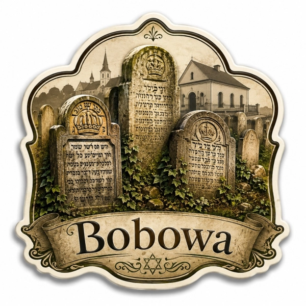 Magnes pamiątkowy Bobowa z motywem cmentarza żydowskiego