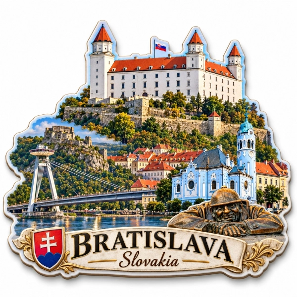 Magnes pamiątkowy Bratysława – motyw miasta ze Słowacji