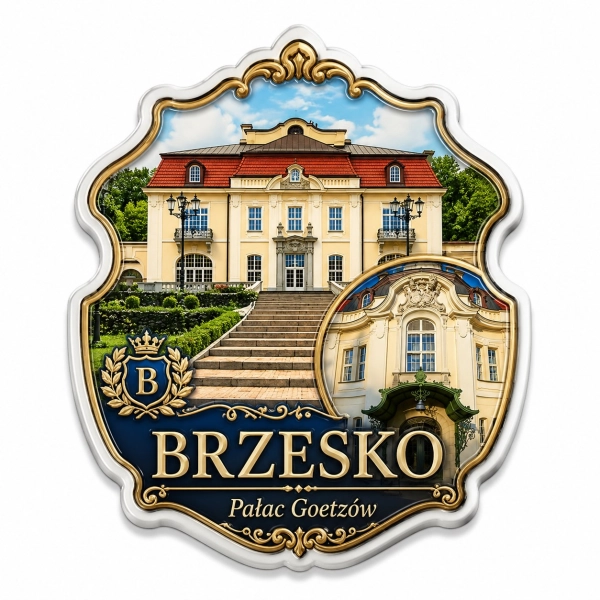 Magnes pamiątkowy Brzesko z motywem Pałacu Goetzów