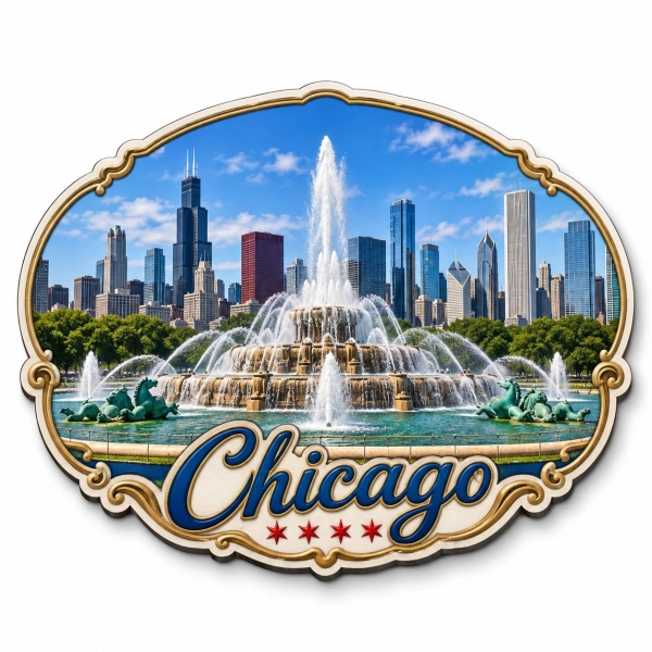 Pamiątkowy magnes Chicago