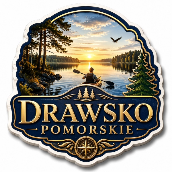Magnes pamiątkowy Drawsko Pomorskie z motywem jeziora