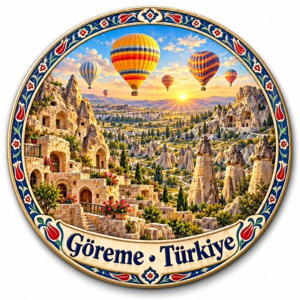 Magnes pamiątkowy przedstawiający Göreme w Turcji