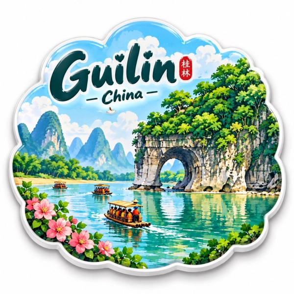 Magnes Guilin z pamiątkowym krajobrazem