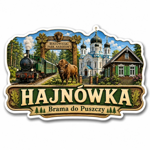 Magnes Hajnówka z motywem Białowieskiego Parku Narodowego