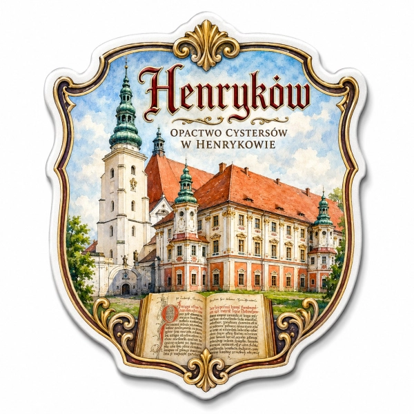 Magnes pamiątkowy Henryków z motywem Opactwa Cystersów