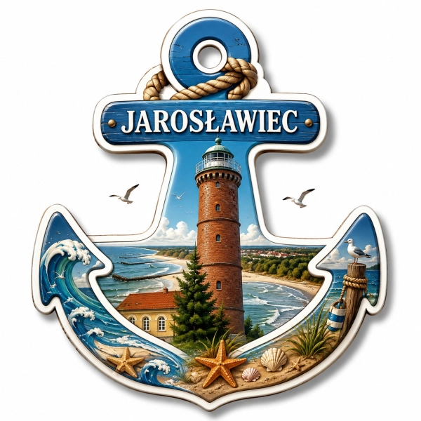 Magnes pamiątkowy w kształcie kotwicy – Jarosławiec