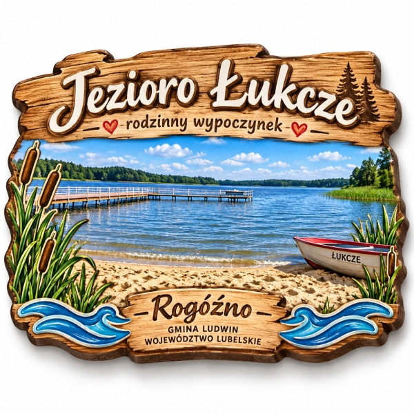 Magnes pamiątkowy z Jeziora Łukcze