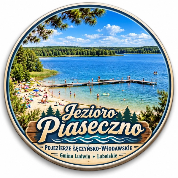 Magnes pamiątkowy Jezioro Piaseczno na Pojezierzu Łęczyńsko-Włodawskim