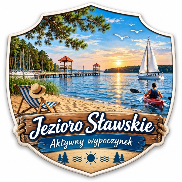 Pamiątkowy magnes Jezioro Sławskie – aktywny wypoczynek