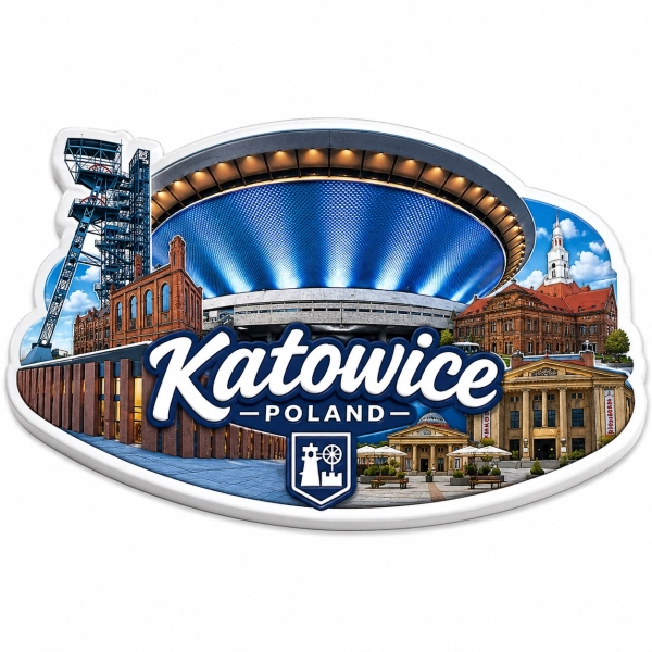 Magnes pamiątkowy z motywem Katowic, Polska