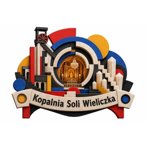 Pamiątkowy magnes przedstawiający Kopalnię Soli Wieliczka