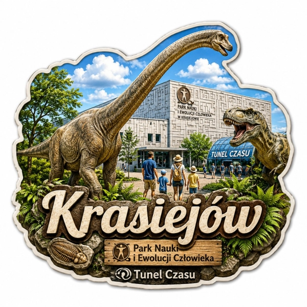 Magnes pamiątkowy Parku Nauki i Ewolucji Człowieka w Krasiejowie