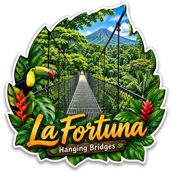Magnes pamiątkowy La Fortuna Hanging Bridges z motywem mostów wiszących