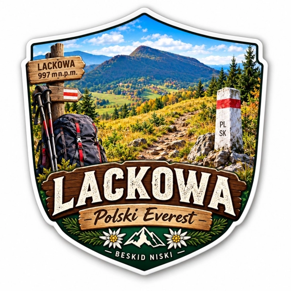 Magnes Lackowa – pamiątka z widokiem na szczyt Lackowa