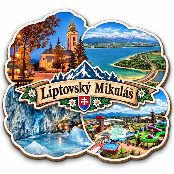 Magnes pamiątkowy Liptovský Mikuláš z motywem miasta