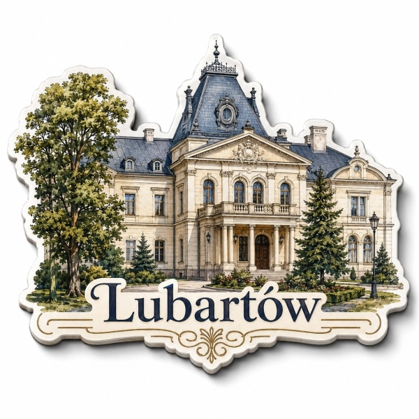 Pamiątkowy magnes Lubartów z pałacem