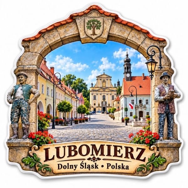 Magnes turystyczny z widokiem na Lubomierz