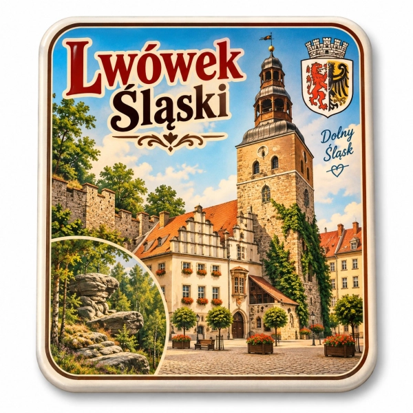 Magnes pamiątkowy Lwówek Śląski