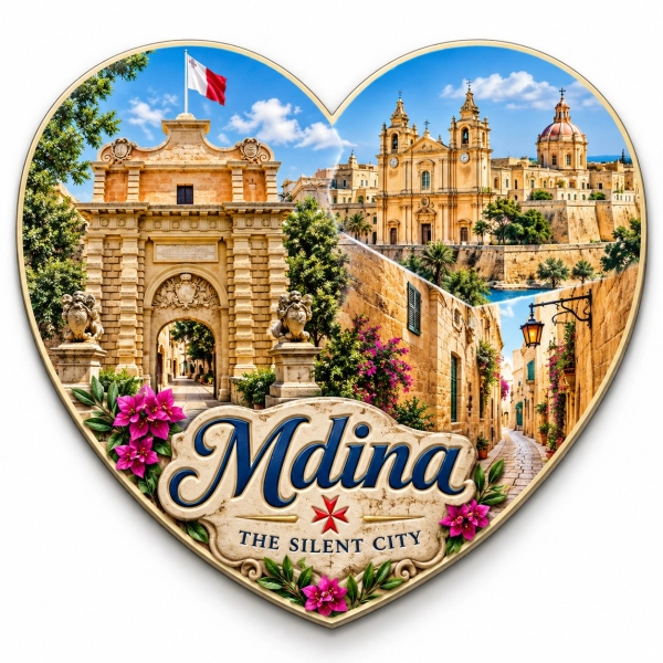 Pamiątkowy magnes Mdina – The Silent City