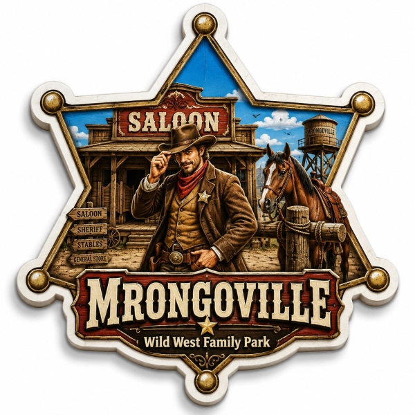 Magnes pamiątkowy Miasteczko Westernowe Mrongoville – Saloon