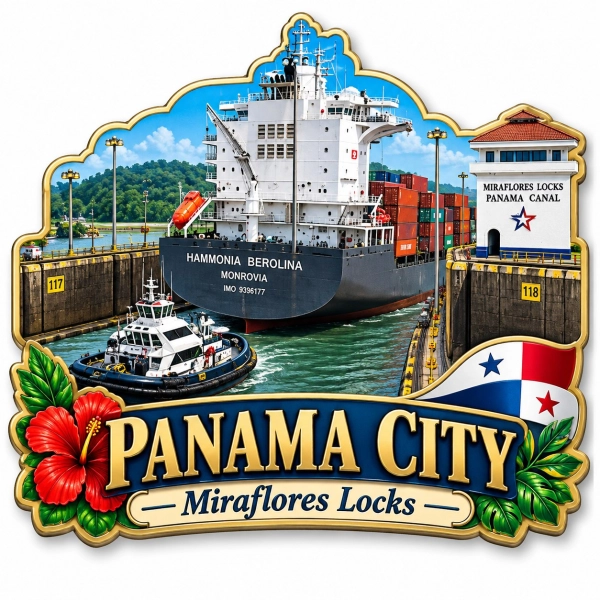 Magnes pamiątkowy przedstawiający miasto Panama