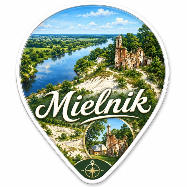 Pamiątkowy magnes Mielnik z motywem ruin zamku