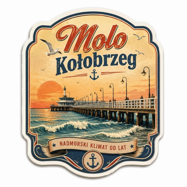 Pamiątkowy magnes przedstawiający Molo w Kołobrzegu