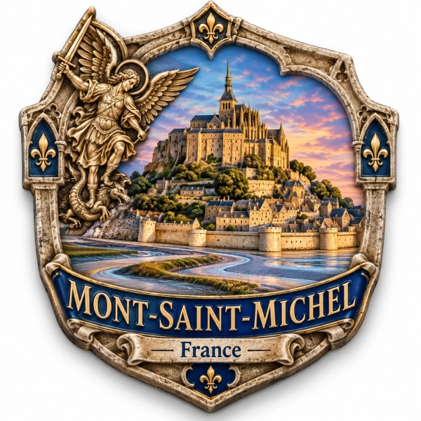 Magnes pamiątkowy Mont-Saint-Michel z nadrukiem UV