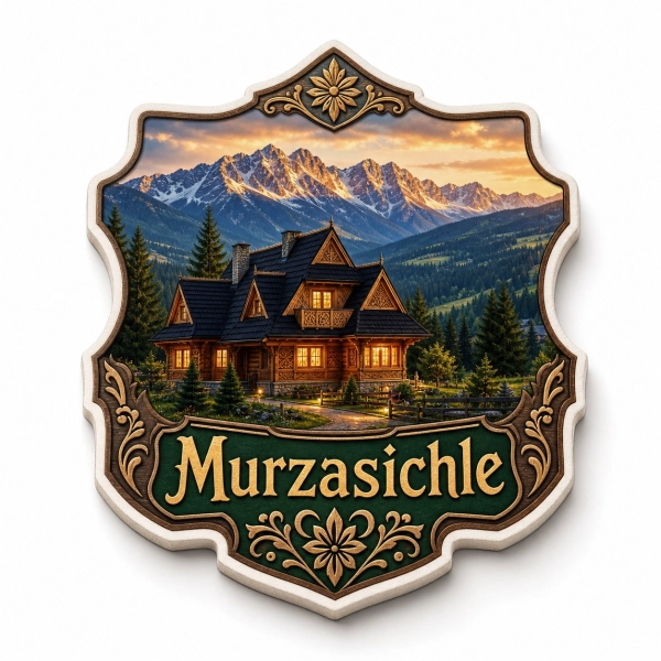 Magnes pamiątkowy Murzasichle z motywem domu w górach