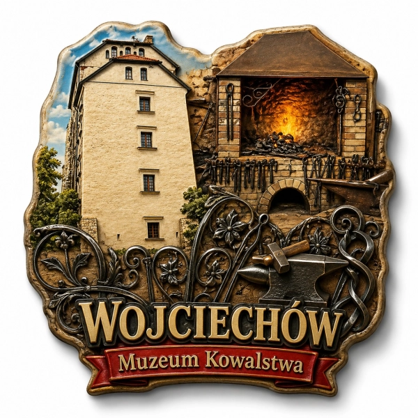 Pamiątkowy magnes Muzeum Kowalstwa w Wojciechowie