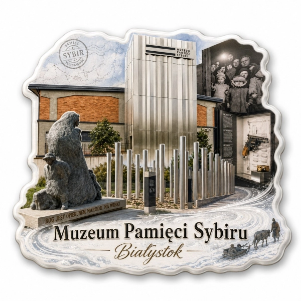 Pamiątkowy magnes Muzeum Pamięci Sybiru w Białymstoku