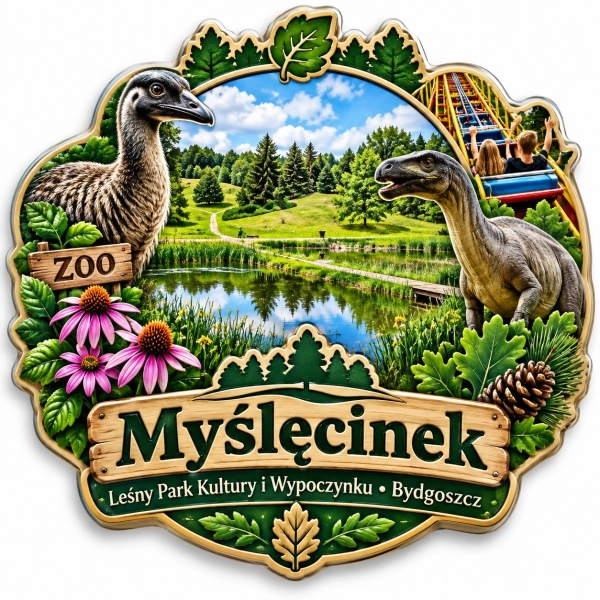 Magnes pamiątkowy z motywem Myślęcinka – Leśny Park Kultury i Wypoczynku
