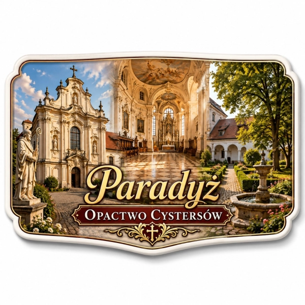 Magnes pamiątkowy przedstawiający Opactwo Cystersów w Paradyżu