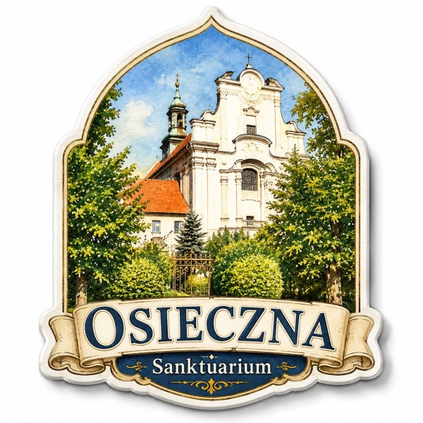 Magnes pamiątkowy Osieczna z regionalnym motywem
