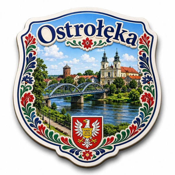 Magnes Ostrołęka z widokiem na most kolejowy i kościół