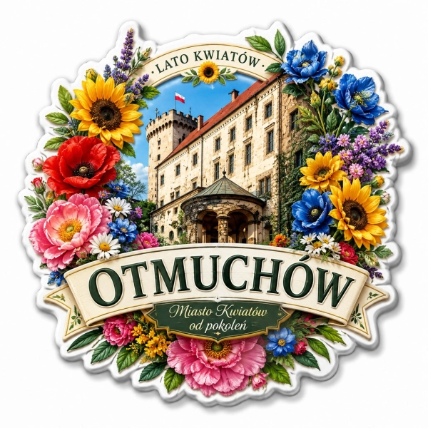Pamiątkowy magnes Otmuchów z motywem zamku